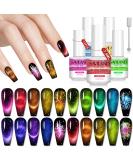 SAVILAND 12 Colors Crystal Cat Eye Gel Nail Polish Set - Glitter & Shiny Dreamy Series for DIY Nail Art | Magnetic Stick Included | Perfect Gift for Home & Salon | 2023 Galaxy Collection - Buy Online on SooperMarket.com