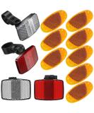 Vicduekg 12-Piece Bike Reflector Set - Front & Spoke Cat Eye Reflectors for MTB & Kids | Enhanced Safety in Yellow - Buy Online on SooperMarket.com