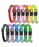BOW CALICO Reflective Cat Collars with Bells Safe Quick Release Cat Collar Adjustable to Fit All Domestic Cats(12 Pack) - Buy Online on SooperMarket.com