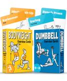  2-PACK Bodyweight & Dumbbell Workout Cards - Large Size 5" x 3.5" Exercise Cards Deck with 100 Different Exercises Perfect for Circuit Training & Weightlifting - Fitness Cards for Women & Men - Buy Online on SooperMarket.com