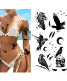 Dopetattoo 6 Sheets Dopetattoo Temporary Tattoos Raven Tattoo Crow Tattoo Temporary Tattoo Fake Neck Tattoo Fake Crow Tattoo Fake Hand Tattoos Black Raven Tattoo Arm Chest for Women Men Adults - Buy Online on SooperMarket.com