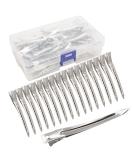 JOYOYO 40 Pcs Duck Bill Hair Clips Hair Sectioning Clips Hairdressing Clips Pin Curl Clips with Holes 3.5 Inch Professional Sectioning Clips for Barbershop Women Girls Silver - Buy Online on SooperMarket.com