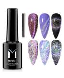 MIZHSE Universal Reflective Rainbow Cat Eye Gel Nail Polish | 10ml Holographic 9D Laser Manicure for Stunning Nail Art Salon - Buy Online on SooperMarket.com
