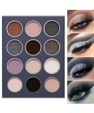 Smokey Grey Eyeshadow Palette - DE LANCI Professional 12 Shades Matte Shimmer Goth Makeup - Waterproof High Pigmented Smoky Eyes Shadow Kit - Buy Online on SooperMarket.com