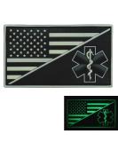 Glow Dark USA American Flag EMS EMT Paramedic Medic Tactical Morale GITD PVC Rubber Touch Fastener - Buy Online on SooperMarket.com