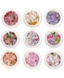 450pcs 3D Flower Nail Art Sequins Decals - Colorful Mixed Flowers & Leaves Designs | MAIOUSU STORE - Buy Online on SooperMarket.com