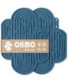 Ohmo Lick Mat for Dogs & Cats - 2 PCs Cute Cactus Design | Leak Mat for Puppy Fear Relief & Slow Feeding | Food-Grade Silicone (Dark Blue) - Buy Online on SooperMarket.com