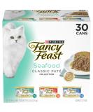 Purina Fancy Feast Grain Free Pate Wet Cat Food Variety Pack, Seafood Classic Pate Collection - 3 oz. Cans, 3 Ounce (Pack of 30) - Buy Online on SooperMarket.com