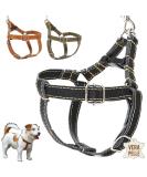 Dogissimi Adjustable Ergonomic Leather Dog Harness for Small & Medium Dogs | Handmade in Italy | Size L (Chest 52-69 cm) - Black - Buy Online on SooperMarket.com
