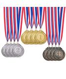 Favide 12 Pieces Gold Silver Bronze Award Medals-Winner Medals Gold Silver Bronze Prizes for Competitions, Party,Olympic Style, 2 Inches - Buy Online on SooperMarket.com