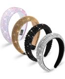 Chuangdi 4 Pieces Padded Rhinestone Headband Diamond Crystal Beaded Wide Headband Bejewelled Hairband Glitter Hair Accessories for Women Girls - Buy Online on SooperMarket.com