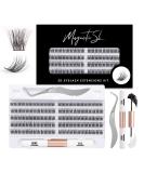 Individual 120 Cluster 3D False Eyelashes Kit | Natural Look D Curl Reusable Lash Extensions | DIY Mix 10-16MM Eyelash Clusters - Buy Online on SooperMarket.com
