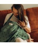 Nursing Cover for Breastfeeding & Pumping | Multi-Use Car Seat Stroller Cover | Organic Muslin Cotton | Breathable & Soft | TISU (Dusty Green Rainbow) - Buy Online on SooperMarket.com