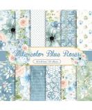 Whaline 24Pcs Blue Floral Pattern Paper 30x30cm - Double-Sided Watercolor Flower Scrapbook Paper for DIY Crafts and Photo Albums - Buy Online on SooperMarket.com