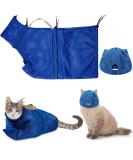 Weewooday Cat Grooming Washer Mesh Bag - 2 Pack Breathable Adjustable Muzzles for Bathing, Nail Trimming, and Feeding - Scratch-Resistant Restraint Bag in Blue - Buy Online on SooperMarket.com