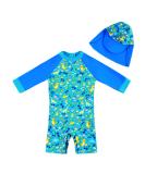 UPF 50+ Blue Dinosaur Baby Swimwear | Snap Bottom One Piece Swimsuit for Boys/Girls 12-18 Months - Buy Online on SooperMarket.com