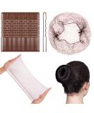 URAQT Hair Bun Shaped Set 35Pcs Invisible Hair Nets and 45Pcs Positioning U Shaped Hair Pins Elastic Edge Mesh Stretch Hair Bun Holder for Women Hair Styling Hair Bun Making A- Brown with Hairpin (80pcs) - Buy Online on SooperMarket.com