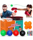 Soul Shift - 4 X Boxing Reflex Balls and Reaction Ball and Safety Glasses - Hand Eye Coordination, Boxing Reflex Ball Headband, Boxing MMA Training Equipment, Punching Ball - Buy Online on SooperMarket.com