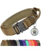 Joyal Tactical Dog Collar | Adjustable Dog Collar with Handle for Medium-Sized Dogs | QR Code Feature | Durable Khaki Design - Buy Online on SooperMarket.com