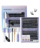 DIY Lash Extension Kit - Natural Wispy Lashes Waterproof 50D Clusters D Curl 8-16MM at Home - Buy Online on SooperMarket.com