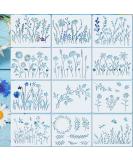 20 Pieces Wildflower Stencils for Painting Template Flower Stencils Wall Stencils Reusable Spring Stencils PET DIY Drawing Templates Stencils for Painting on Wood Wall Home Decor (Rectangular Style) - Buy Online on SooperMarket.com