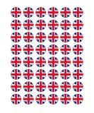 48 Union Jack Great Britain Flag Themed Edible Wafer Paper Round Cake Toppers Decorations - Buy Online on SooperMarket.com