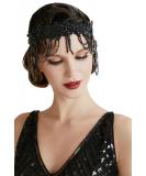 BABEYOND 1920s Flapper Headpiece Headband Great Gatsby Chain Headband for Women (Black) - Buy Online on SooperMarket.com