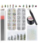 Artdone Nail Art Rhinestones Kit - 8428pcs Multi Shapes Glass Crystal AB Rhinestones with Tools and Glue for Nail Decoration - Buy Online on SooperMarket.com