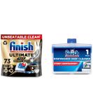 Bundle of Finish Ultimate Plus Infinity Shine Dishwasher Tablets | Fresh | 73 Dishwasher Tabs | For Unbeatable* Clean + Finish Dishwasher Cleaner Twin Pack Original Pack of 2 2 x 250 ml - Buy Online on SooperMarket.com