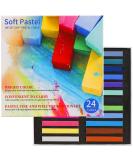 LOONENG Non-Toxic Soft Pastels Chalk - 24 Assorted Colors for Crafts, Drawing, Blending, Shading - Buy Online on SooperMarket.com