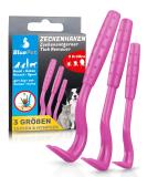 Bluepet 3 Set Tick Hooks for Dogs Cats Horses & Humans - Proven Tick Remover Alternative to Tweezers - Pink Tick Protection & Agent - Buy Online on SooperMarket.com