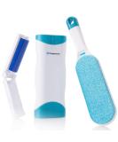 Lint brush in the set with a foldable lint roller - reusable animal hair remover with extremely simple cleaning - can also be used as a blue clothing brush - Buy Online on SooperMarket.com