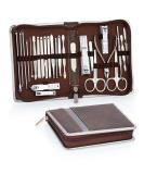 Coolzon 26-Part Professional Nail Clip Set | Stainless Steel Manicure & Pedicure Tools | Advanced Zip Pocket Design - Brown - Buy Online on SooperMarket.com