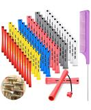 72 Pieces Short Plastic Hair Perm Rods Set - 6 Sizes Cold Wave Rods for Hair Curling - Hairdressing Tools with Tail Comb and Pintail Comb - Buy Online on SooperMarket.com