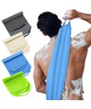 4 Pieces Exfoliating Back Scrubber for Shower Nylon Back Exfoliator Extended Length Back Washers Scrubbers Stretchable Pull Strap Exfoliating Washcloth with Handles - Buy Online on SooperMarket.com