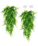 Quozuo 2-Pack Artificial Hanging Plant Terrarium Accessories | Ideal for Reptile Tanks & Home D cor - Perfect for Bearded Dragons Lizards Geckos & Snakes - Buy Online on SooperMarket.com