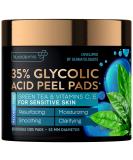 NUVADERMIS Glycolic Acid Pads - 35% Glycolic Acid Peel Pads - Exfoliating Facial Peel for Natural Skin Resurfacing, Blackheads, Dark Spots, and Acne - Sensitive Skin Safe - 60 Double-Side Pads - Buy Online on SooperMarket.com