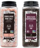 Soeos Himalayan Pink Salt 39 oz + Whole Black Peppercorns 18 oz, Kosher Salt Bulk, Coarse Kosher Salt, Pink Himalayan Salt for Grinder Refill, Whole Peppercorns, Peppercorns for Grinder Refill, Black Pepper Bulk, Salt and  - Buy Online on SooperMarket.com