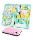 Keiby Citom Manicure Set 18pcs Professional Nail Clippers Kit Pedicure Care Tools-Stainless Steel Grooming Tools With Rose Gold PU Leather Case for Travel & Home (Color) - Buy Online on SooperMarket.com