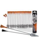 FSFF .625 Blowgun Darts Whisper Razor Dart widest sharpest broadhead darts, 20 pack big 8.25 cold dart for 0.625 bore blowguns steel blade high visibility fletched accurate cone - Buy Online on SooperMarket.com