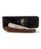 G.B.S Natural Wood Finish Straight Razor - 5/8" Shaving Razor with Dark Wooden Handle & Stainless Steel for Beard Shaping - Premium Quality - Buy Online on SooperMarket.com