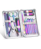 2020 New Rainbow Manicure Kits 18 Pcs Nail Clippers for Women Gift SFYDOM Women's Rainbow Leather Manicure Set (18-RainbowManicure Kits) - Buy Online on SooperMarket.com