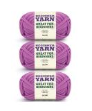 Lavender Bliss Crochet and Knitting Yarn Set - 3x50g Cotton-Nylon Blend, Worsted Weight, Beginner-Friendly Yarn for Easy Stitching - 3 PACK - Buy Online on SooperMarket.com