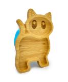 Eco Health Bamboo Baby Plate with Suction Cup - Non-Toxic & Cool to Touch - Ideal for Baby Weaning - Cat Plate (Blue) - Buy Online on SooperMarket.com