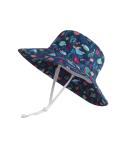LANGZHEN Baby Girls Beach Sun Hat with Chin Strap | Wide Brim Toddler Kids Play Hat | Undersea World Navy | 1-2 Years - Buy Online on SooperMarket.com