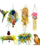 Heyu-Lotus 5 Pack Bird Shredding Toys Bird Parrots Chewing Hanging Toys Parrot Cage Shredder Toys Bird Cage Accessories for Small Parakeets Cockatiels Budgies Conures Love Birds Finches - Buy Online on SooperMarket.com