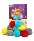 Chiwava 24PCS 1.8" Catnip Furry Cat Toys Ball Soft Pom Pom Balls Kitten Chase Quiet Play Assorted Color - Buy Online on SooperMarket.com