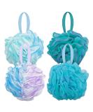 Pinsheng Extra Large Bathing Sponge | 4 Pack Soft Soap Sponge Puff with Hanging | Body Peeling & Massage Mesh-Luffa Balls - Buy Online on SooperMarket.com