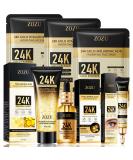 24K Facial Skin Care Set for Women | Cleanser Serum Eye Cream & Mask | Hydrating Anti-Aging Routine | Ideal for Dry Skin - Buy Online on SooperMarket.com
