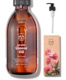 Bionoble Organic Castor Oil 200ml - 100% Pure Natural and Cold Pressed - Lashes Eyebrows Body Hair Beard Nails - Vegan and Cruelty Free - Glass Bottle + Pump Castor Oil 200 ml (Pack of 1) - Buy Online on SooperMarket.com